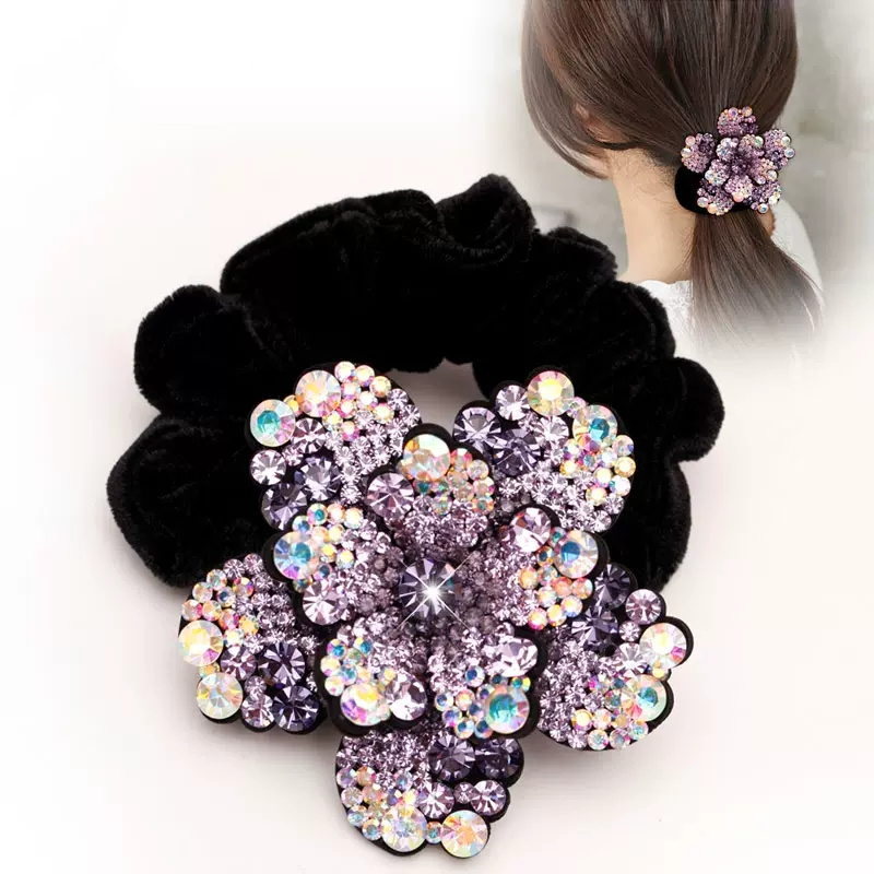 Hair Tie Velvet - Vrouwen Strass Scrunchies Fluwelen Elastische Haarbanden
