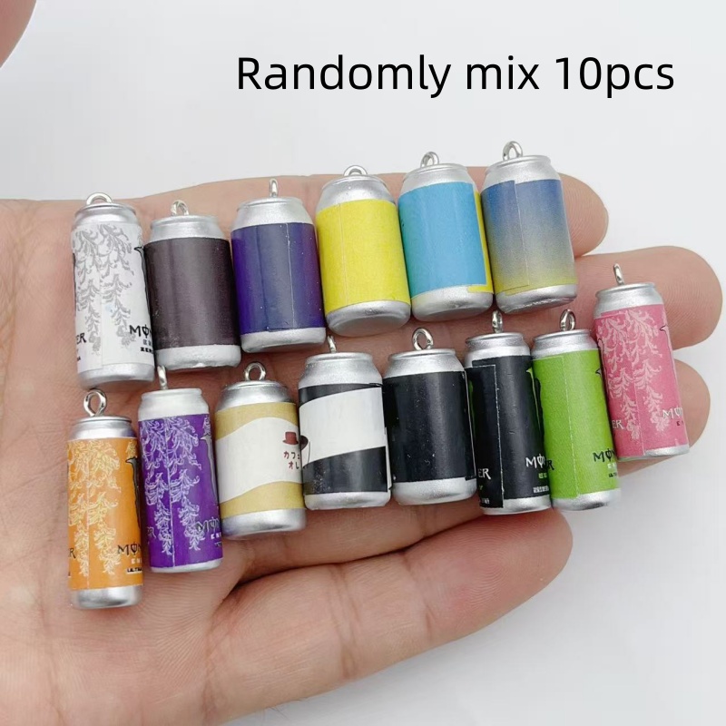 Women'S Keychain Accessories - 10 stuks mini simulatie drankblikjes hars