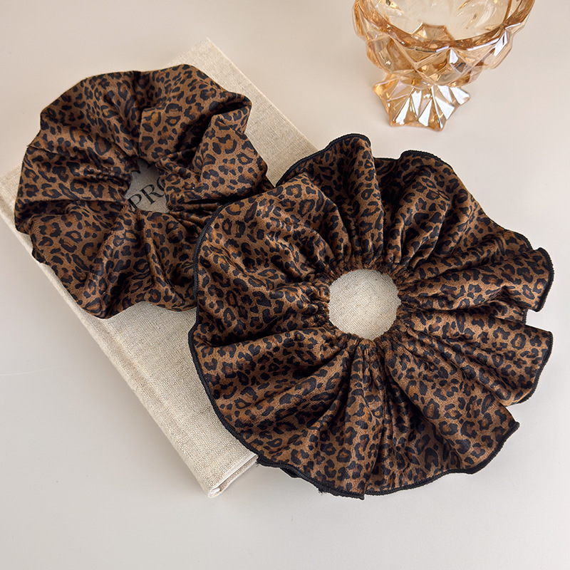 Hair Tie Velvet - Fluwelen luipaardprint dubbellaagse haarband voor dames