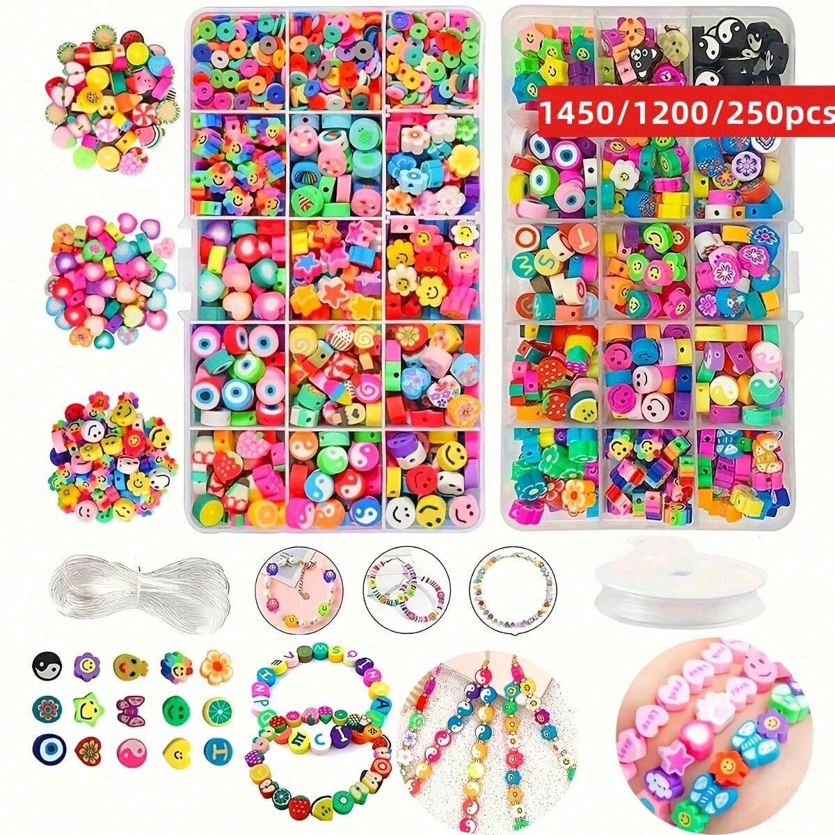 Women Accessories Gift Set - 1450/1200/250 stuks polymeerklei kralenset, doos, bundel