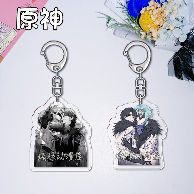 Women'S Keychain Accessories - 2 stuks Genshin Impact sleutelhangers voor