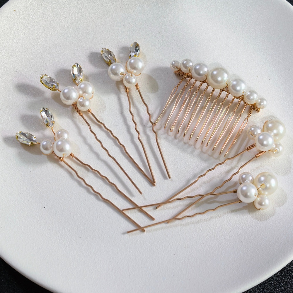 Women Accessories Aesthetic - Parelkristal haarspelden kamset bruids haaraccessoires handgemaakte