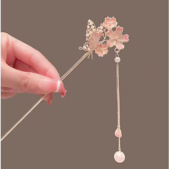 Hair Fork Stick - Sakura-haarspeld met een luxe uitstraling, Hanfu-haarspeld,