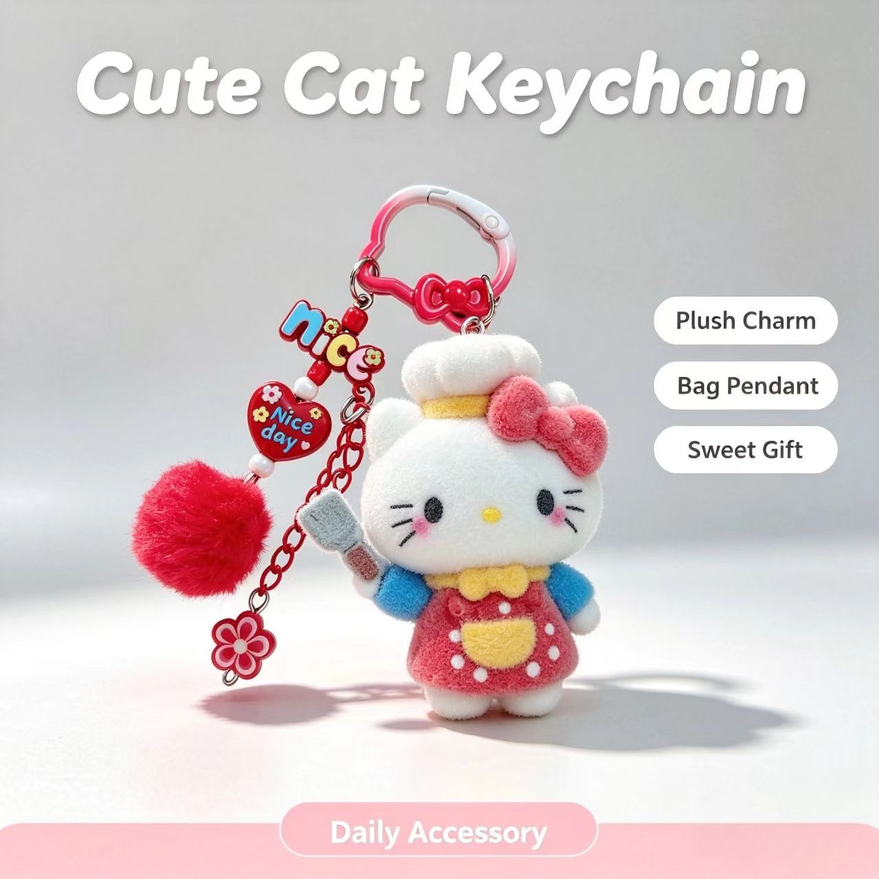 Mode gevlokte kat sleutelhange - Women'S Key Accessories recensie en prijs