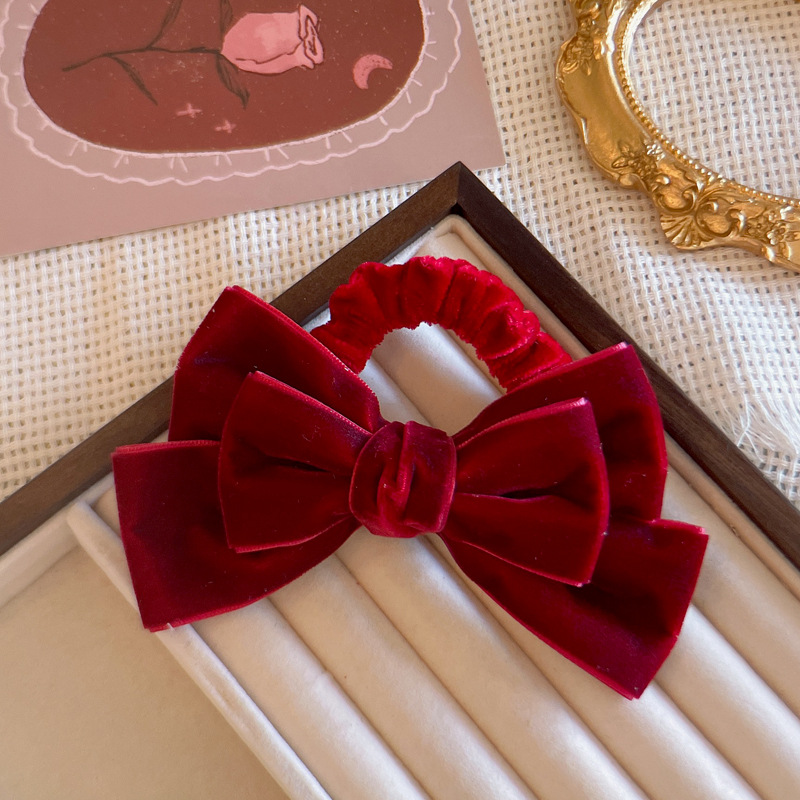 Leuke rode fluwelen strik haar - Hair Tie Velvet recensie en prijs