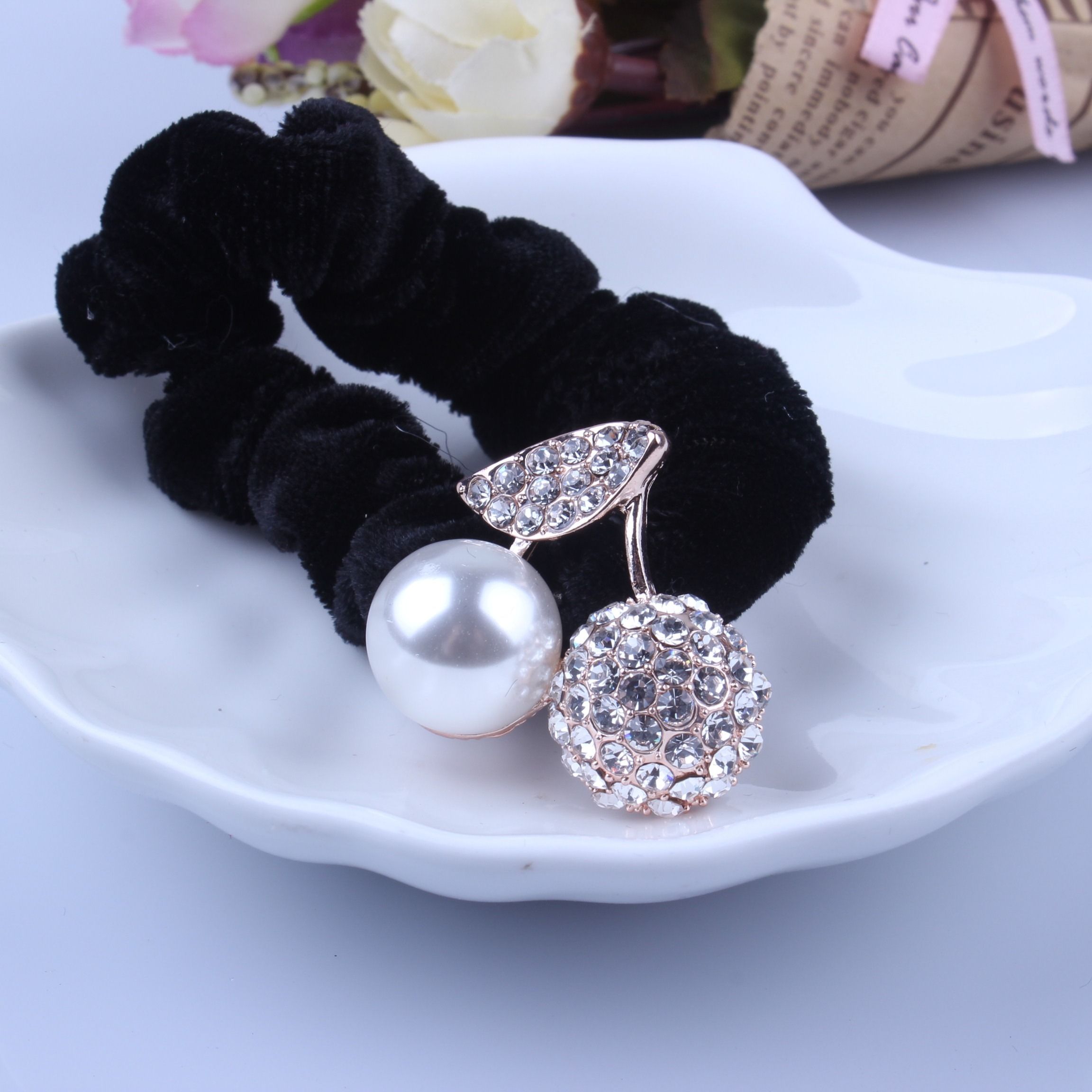 1 PC Zwart Fluwelen Scrunchies - Hair Tie Velvet recensie en prijs