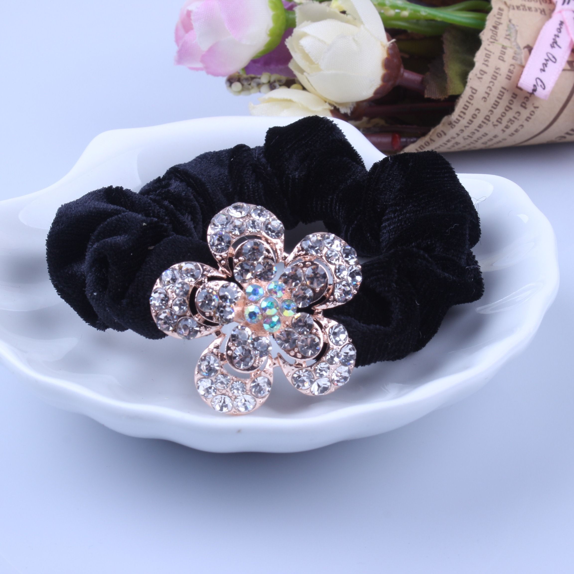 1 PC Zwart Fluwelen Scrunchies - Hair Tie Velvet recensie en prijs
